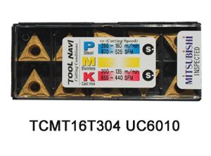 ورق های تراشکاری کاربید TCMT16T304 UC6010